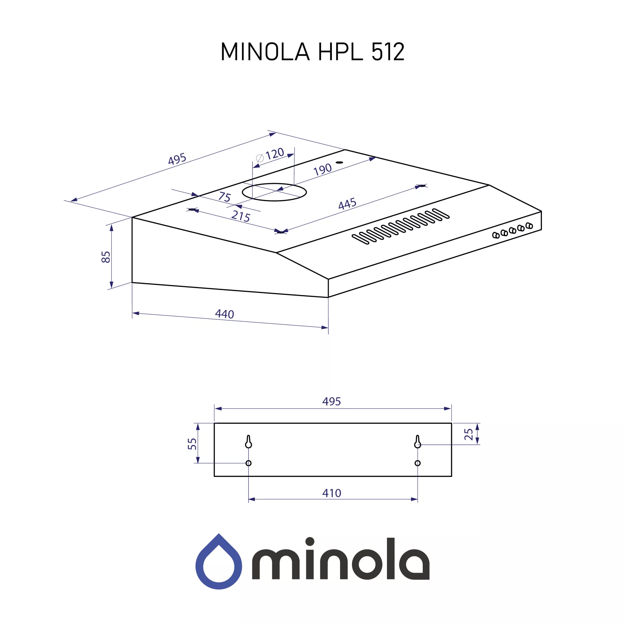 Вытяжка плоская Minola HPL 512 WH - фото 11
