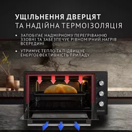 Електрична піч PERFELLI MIRAGE 48 BLACK