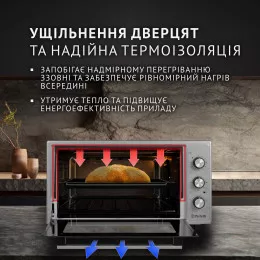 Електрична піч PERFELLI MIRAGE 48 GREY