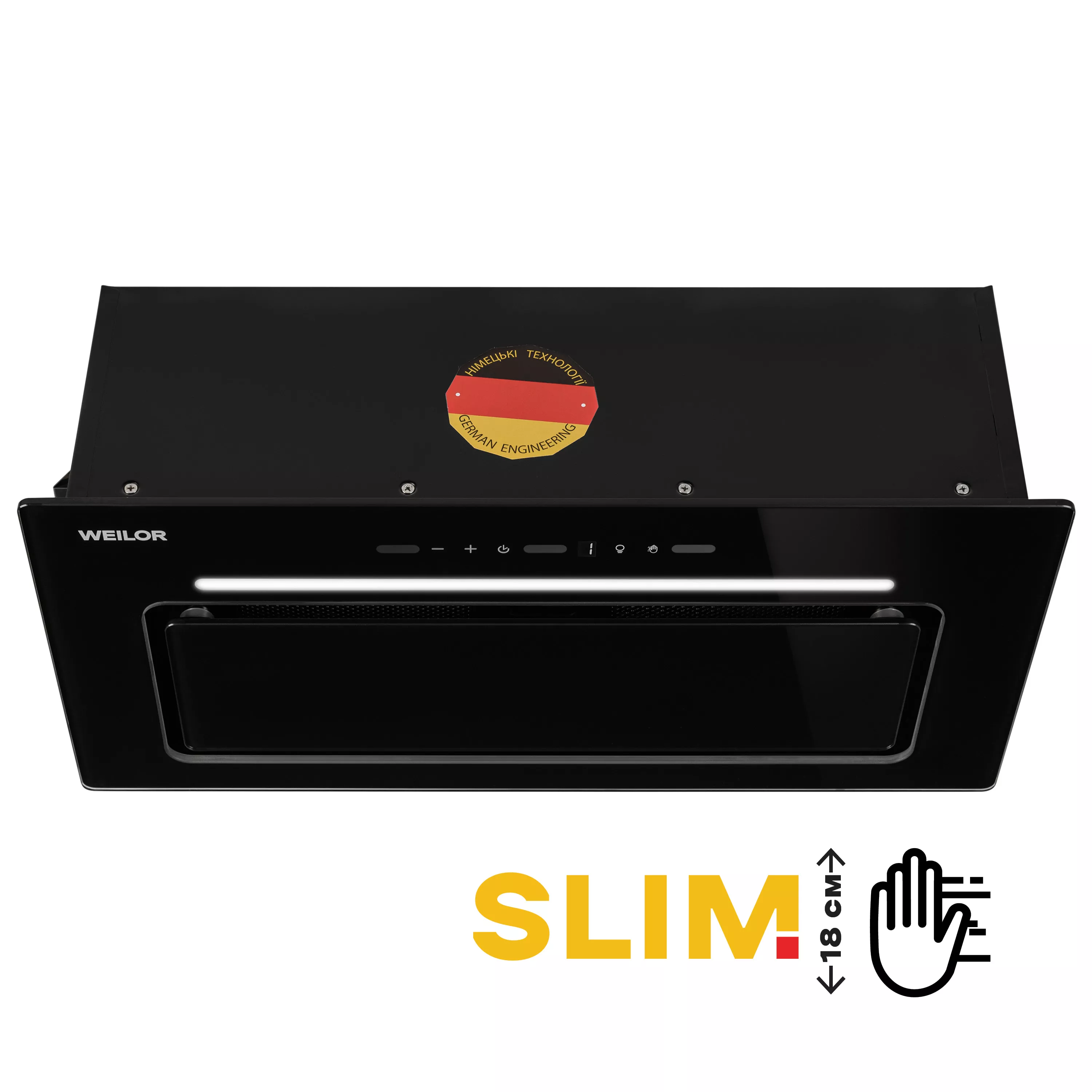 ᐉ Кухонна витяжка WEILOR LUMINA WBG 65 BLACK купити - ціна| AQUILA
