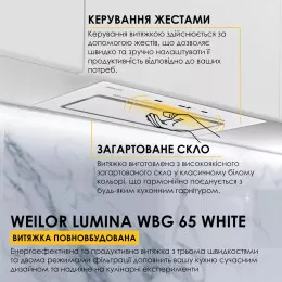 Витяжка повновбудована WEILOR LUMINA WBG 65 WHITE