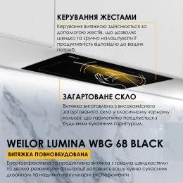 Витяжка повновбудована WEILOR LUMINA WBG 68 BLACK