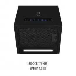 Витяжка пристінна PERFELLI DESIGN QUADRO 36 NERO SILENZIO