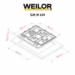 Варочная поверхность на металле WEILOR GM W 654 BL