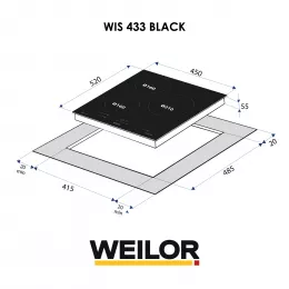 Поверхня індукційна WEILOR WIS 433 BLACK