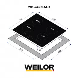 Поверхня індукційна WEILOR WIS 643 BLACK