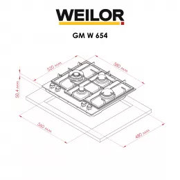Варильна поверхня на металі WEILOR GM W 654 SS