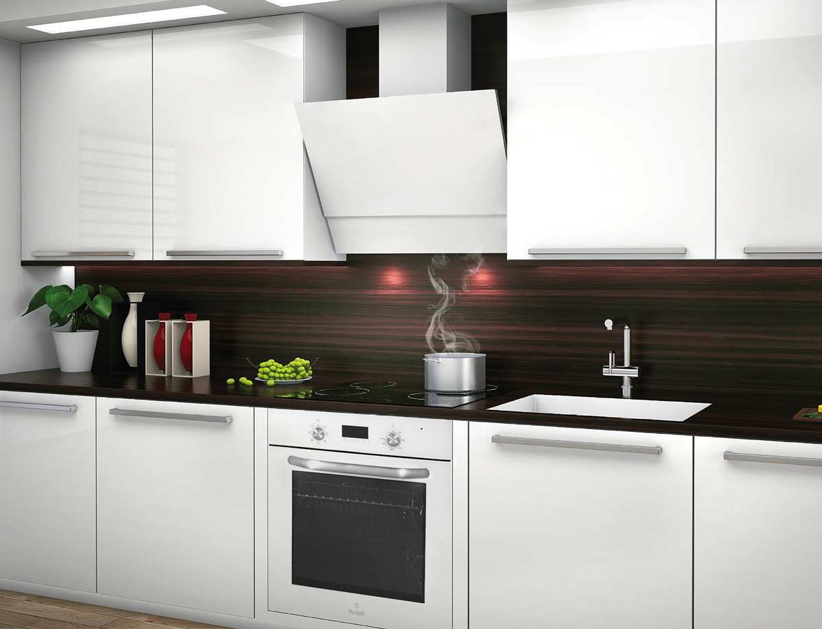 Витяжка декоративна похила Perfelli DN 6322 W LED - фото 1 в інтер’єрі